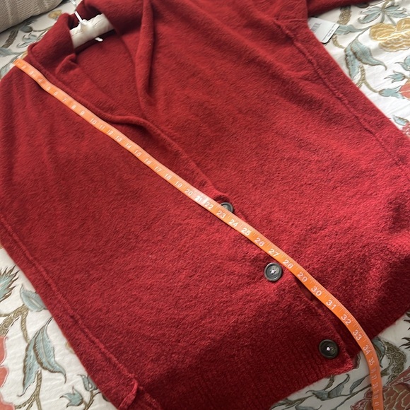 Free people wool blend M Women's brick Red Button-Up Sweater - Picture 10 of 12